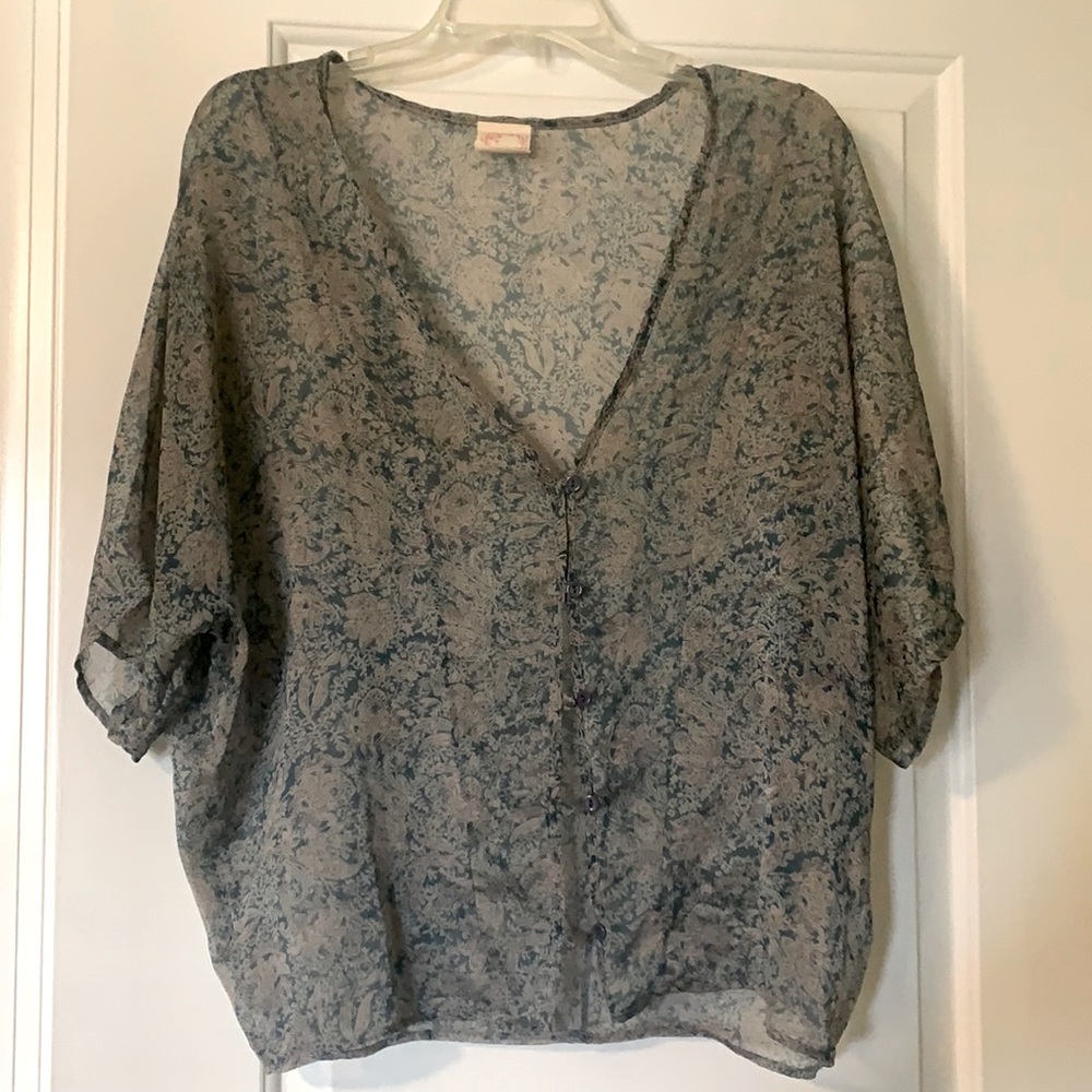 Sheer oversized blouse with beautiful design